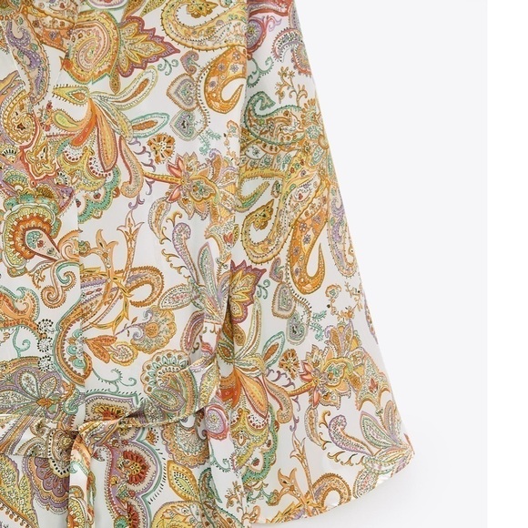 Zara Paisley Print Tunic Dress Flowy XS - Picture 9 of 9